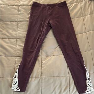 Leggings with Lace Trim